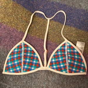 Urban Outfitters Out from Under Gingham Check Triangle Bikini Top